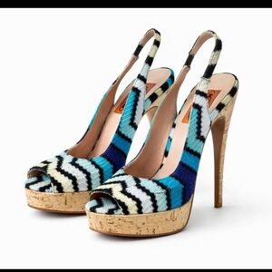 Stylish Multicolor Slingback Heels